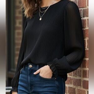 Zara Black Sheer Blouse